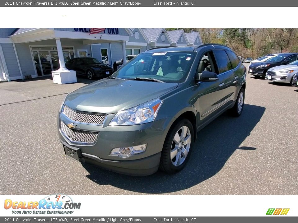 2011 Chevrolet Traverse LTZ AWD Steel Green Metallic / Light Gray/Ebony Photo #3