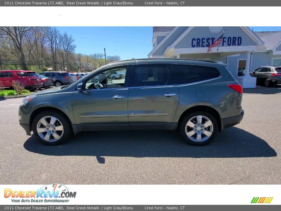 2011 Chevrolet Traverse LTZ AWD Steel Green Metallic / Light Gray/Ebony Photo #4