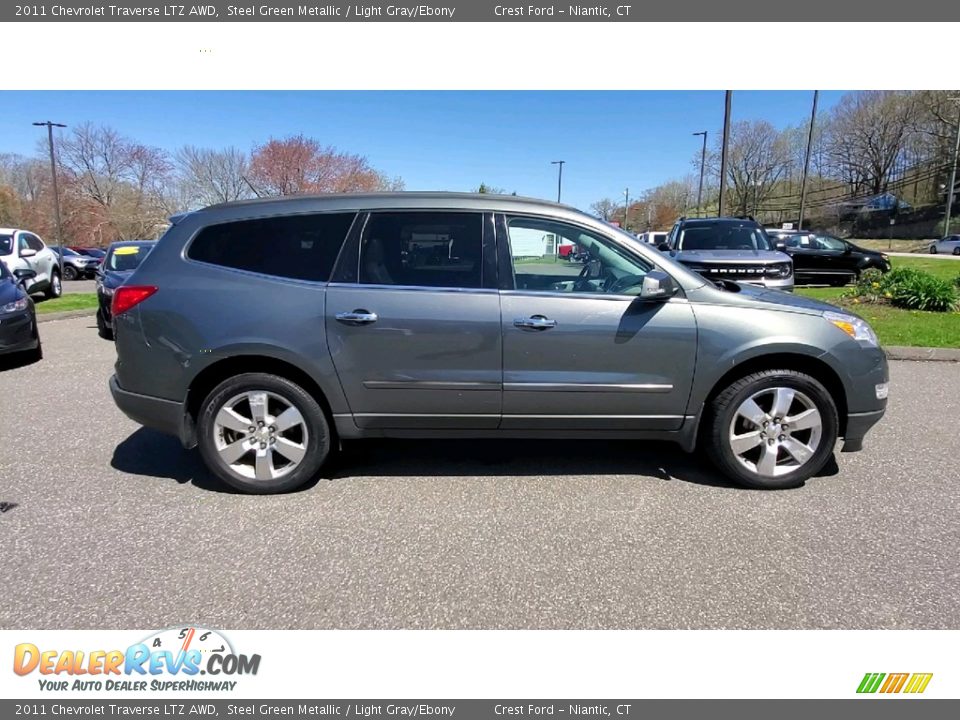 2011 Chevrolet Traverse LTZ AWD Steel Green Metallic / Light Gray/Ebony Photo #8