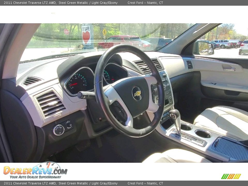 2011 Chevrolet Traverse LTZ AWD Steel Green Metallic / Light Gray/Ebony Photo #10