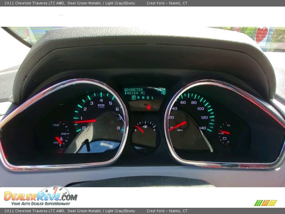 2011 Chevrolet Traverse LTZ AWD Steel Green Metallic / Light Gray/Ebony Photo #13
