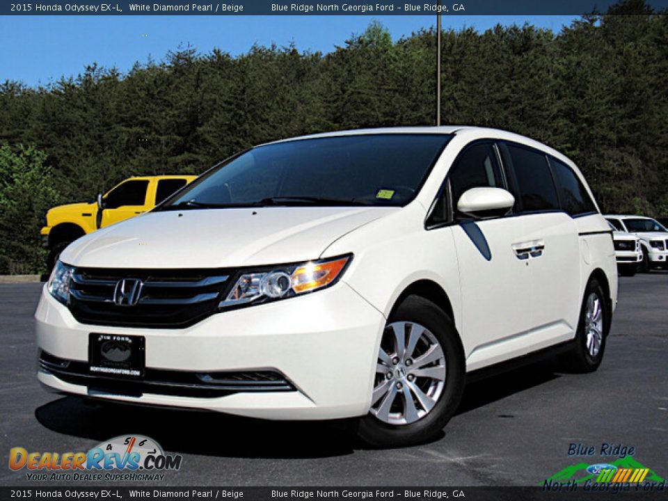 2015 Honda Odyssey EX-L White Diamond Pearl / Beige Photo #1