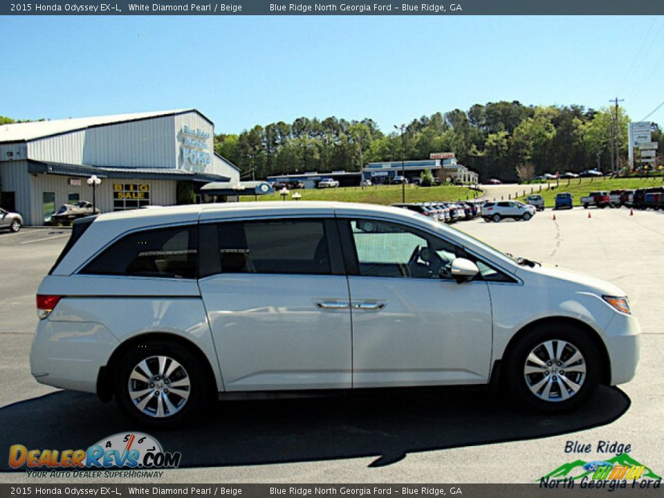 2015 Honda Odyssey EX-L White Diamond Pearl / Beige Photo #6