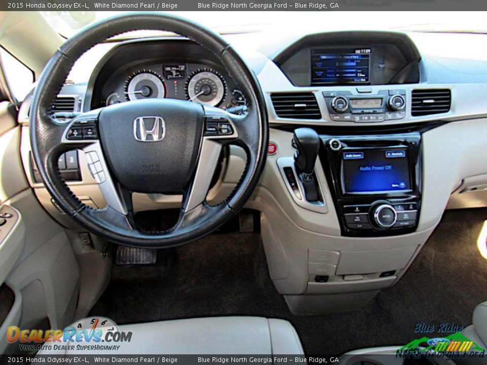 2015 Honda Odyssey EX-L White Diamond Pearl / Beige Photo #14