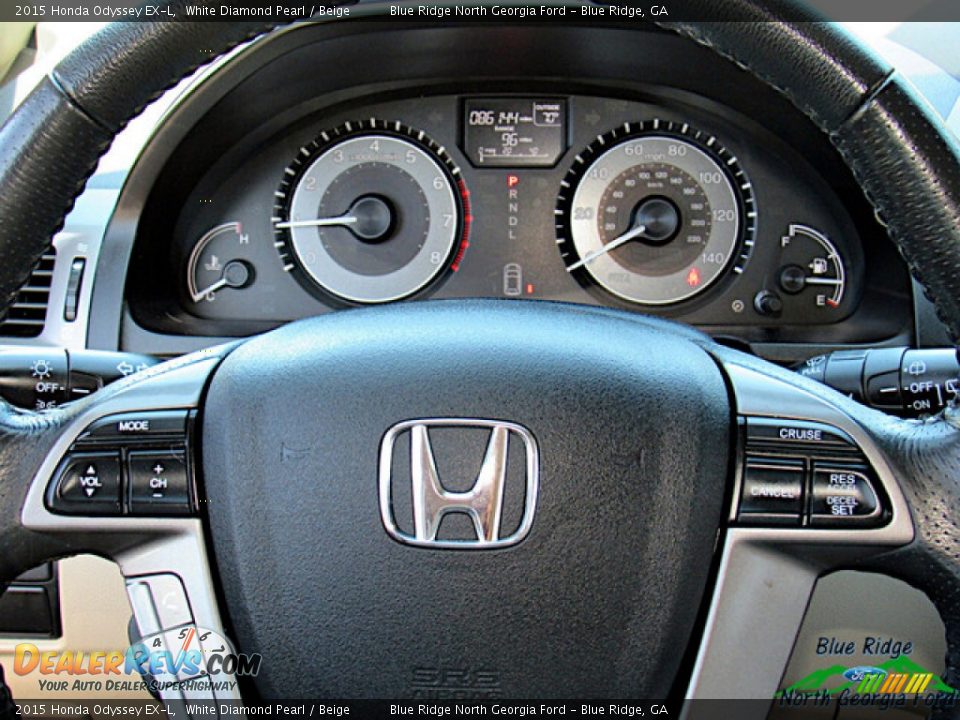 2015 Honda Odyssey EX-L White Diamond Pearl / Beige Photo #16