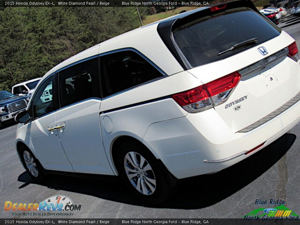 2015 Honda Odyssey EX-L White Diamond Pearl / Beige Photo #27