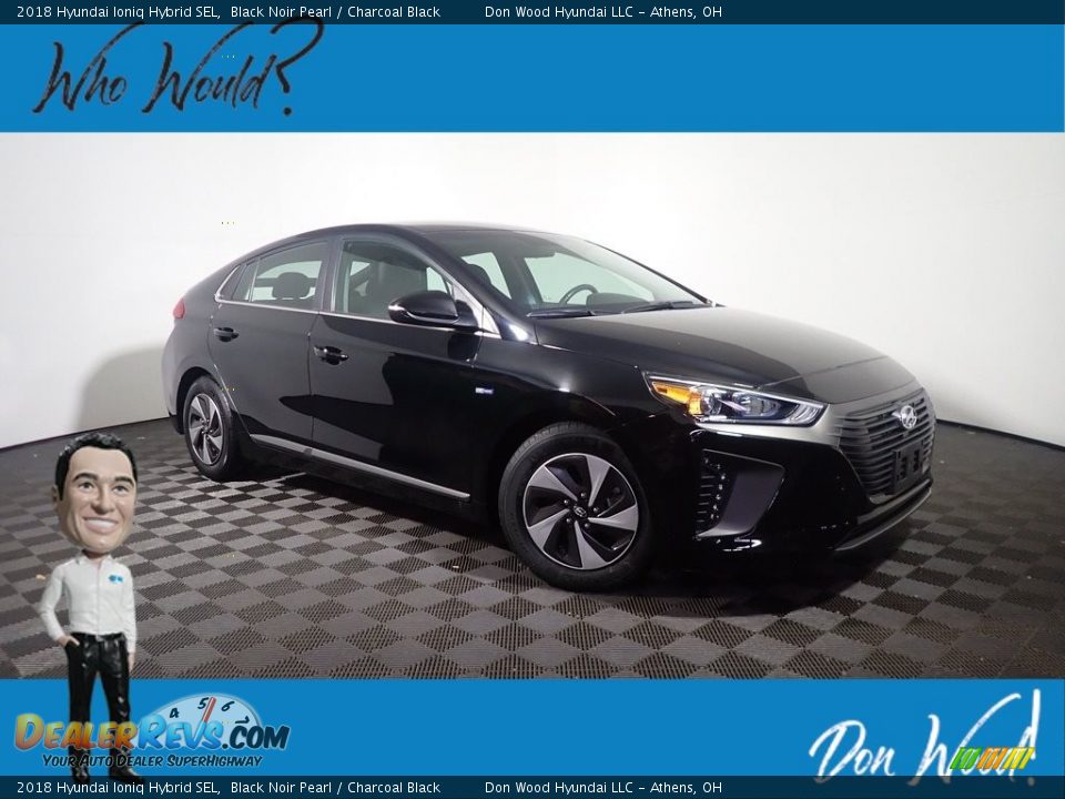 2018 Hyundai Ioniq Hybrid SEL Black Noir Pearl / Charcoal Black Photo #1
