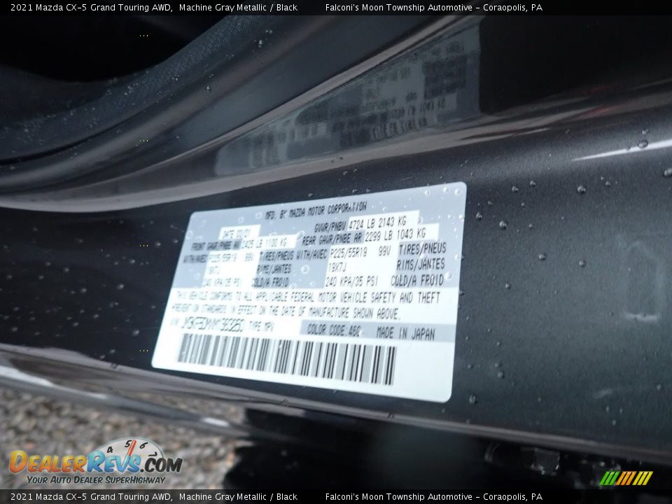 2021 Mazda CX-5 Grand Touring AWD Machine Gray Metallic / Black Photo #10