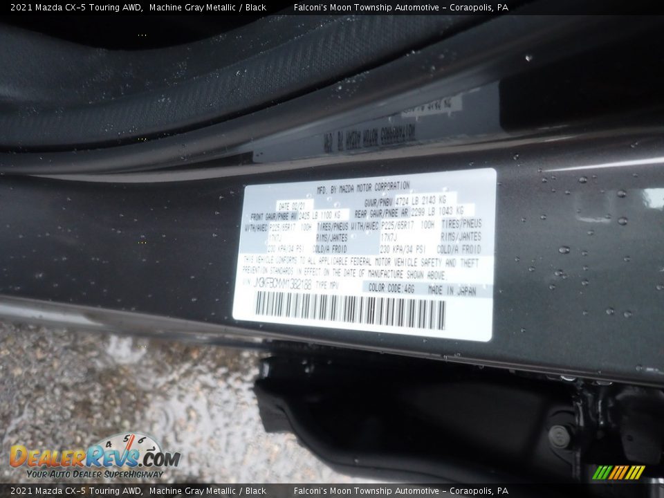 2021 Mazda CX-5 Touring AWD Machine Gray Metallic / Black Photo #10