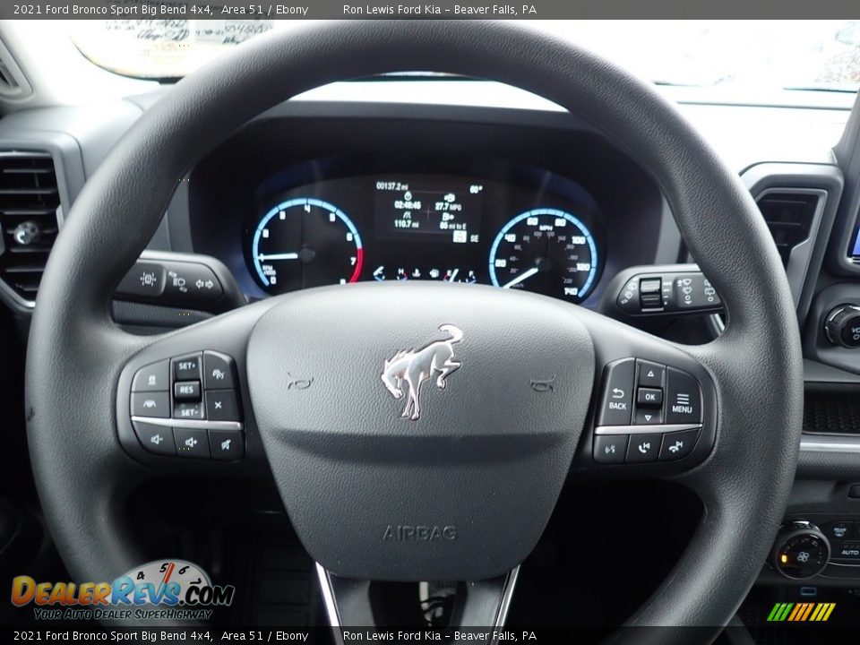 2021 Ford Bronco Sport Big Bend 4x4 Steering Wheel Photo #18