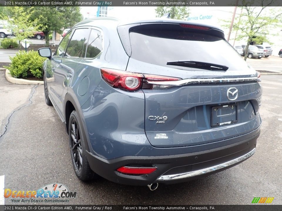 2021 Mazda CX-9 Carbon Edition AWD Polymetal Gray / Red Photo #6