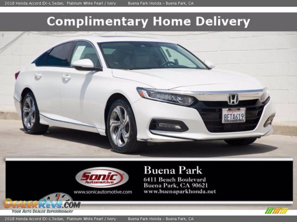 2018 Honda Accord EX-L Sedan Platinum White Pearl / Ivory Photo #1