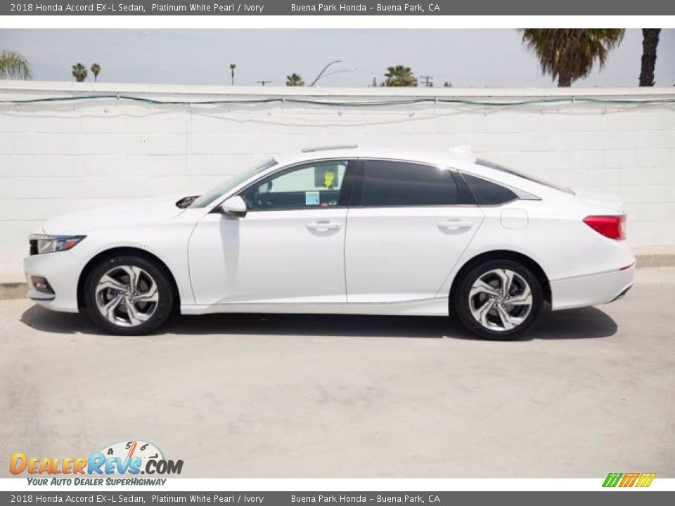 2018 Honda Accord EX-L Sedan Platinum White Pearl / Ivory Photo #8