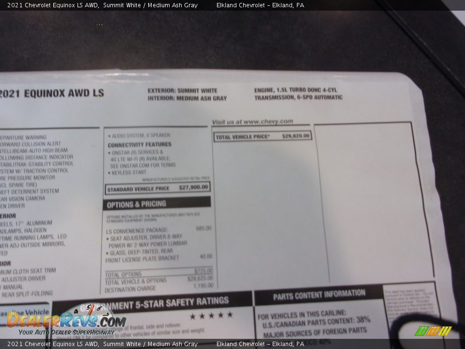 2021 Chevrolet Equinox LS AWD Summit White / Medium Ash Gray Photo #34