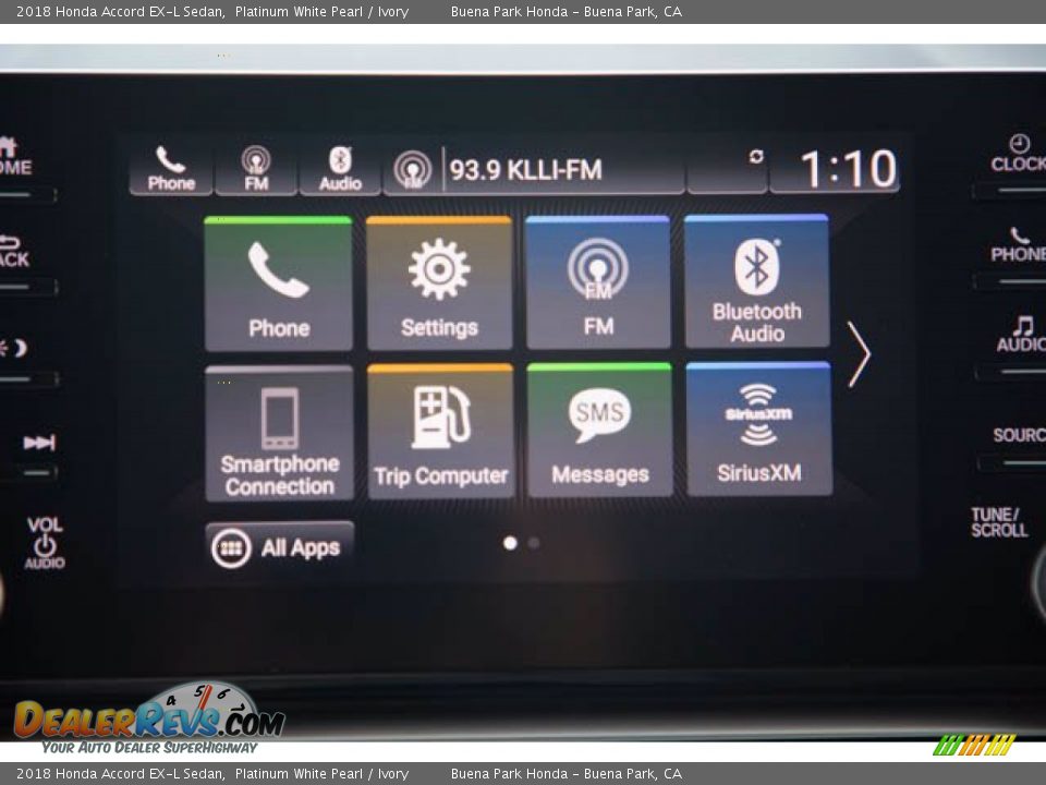 2018 Honda Accord EX-L Sedan Platinum White Pearl / Ivory Photo #26