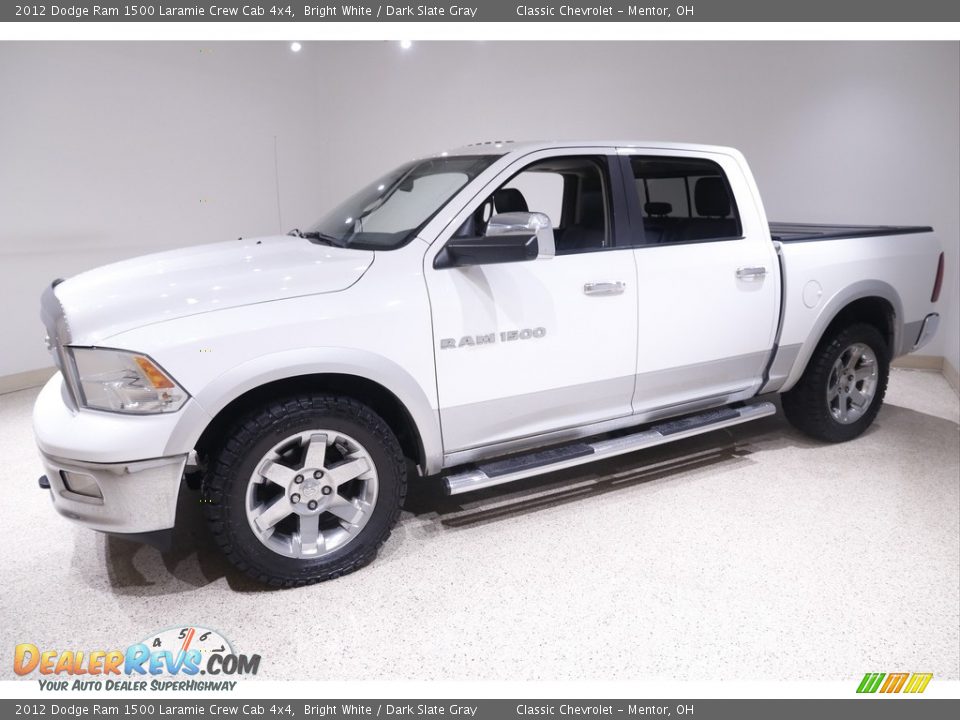 2012 Dodge Ram 1500 Laramie Crew Cab 4x4 Bright White / Dark Slate Gray Photo #3