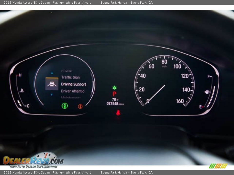 2018 Honda Accord EX-L Sedan Platinum White Pearl / Ivory Photo #28
