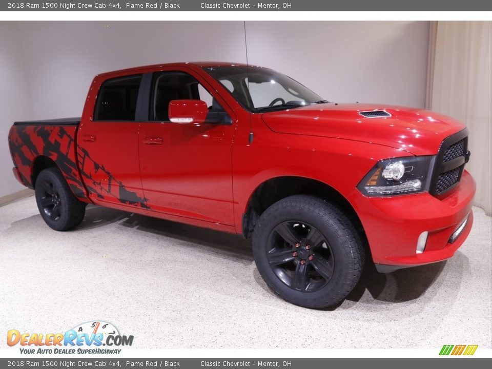 2018 Ram 1500 Night Crew Cab 4x4 Flame Red / Black Photo #1