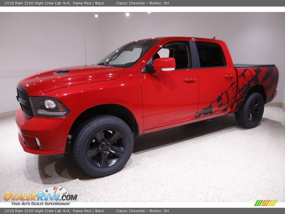 2018 Ram 1500 Night Crew Cab 4x4 Flame Red / Black Photo #3