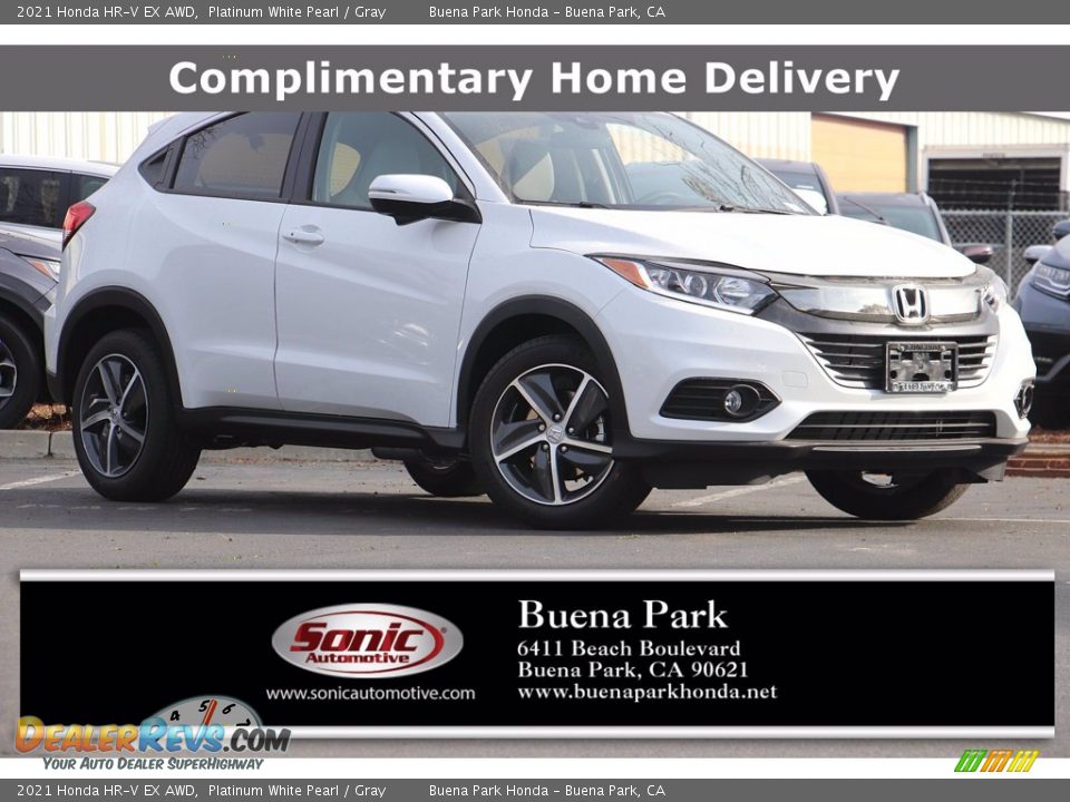 2021 Honda HR-V EX AWD Platinum White Pearl / Gray Photo #1