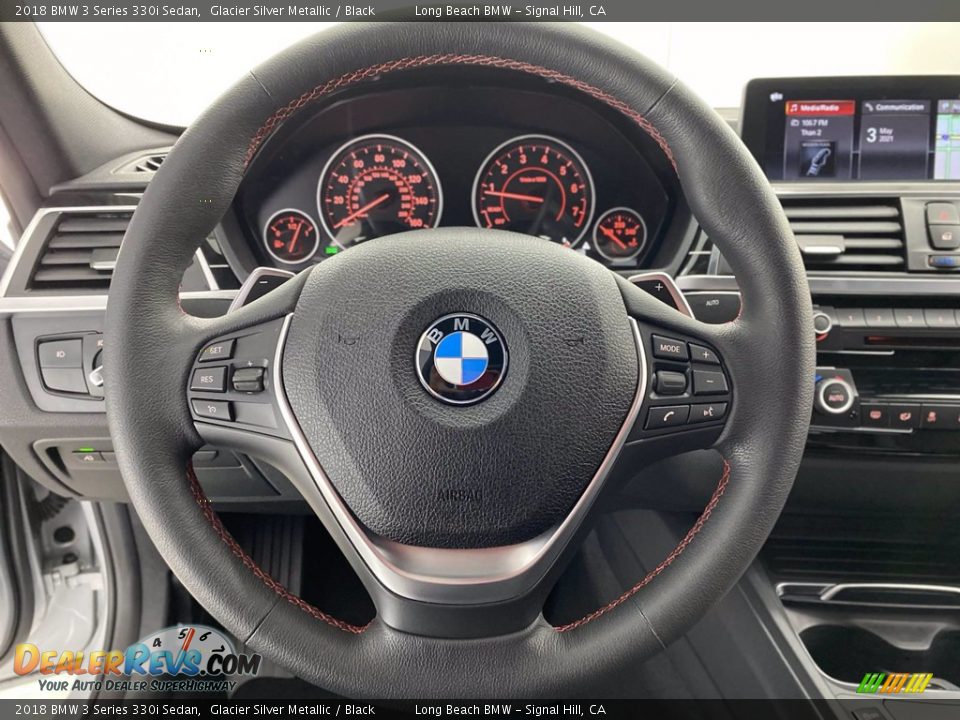 2018 BMW 3 Series 330i Sedan Glacier Silver Metallic / Black Photo #18