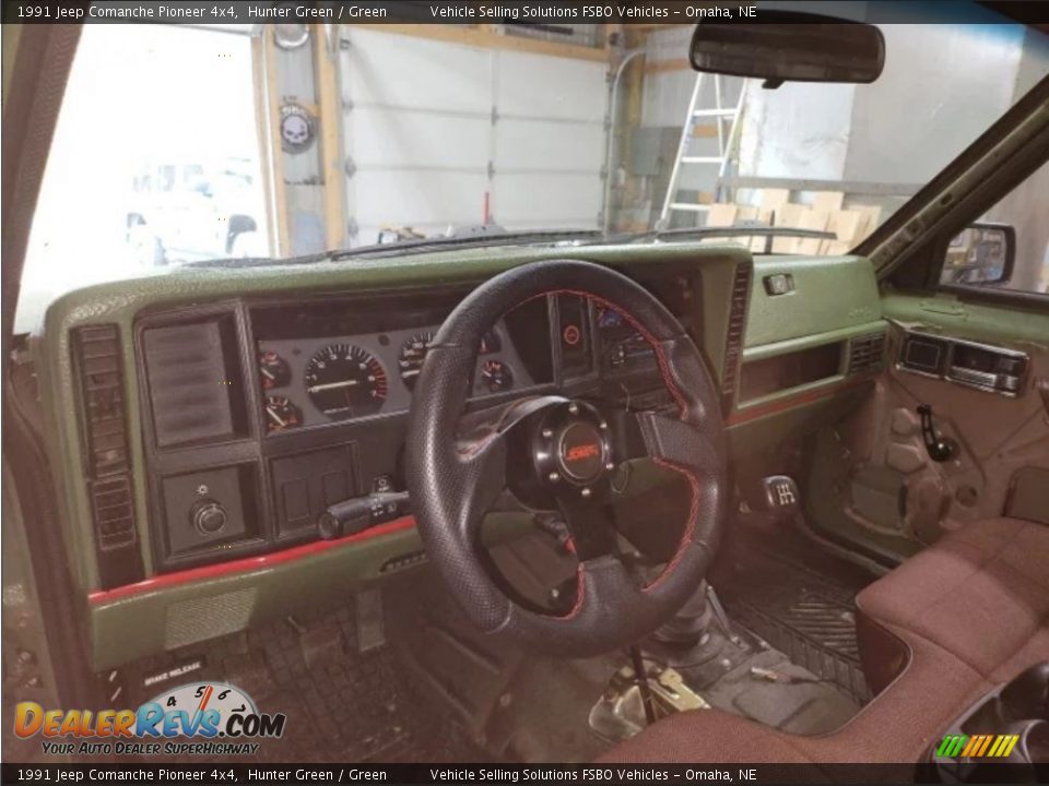 Green Interior - 1991 Jeep Comanche Pioneer 4x4 Photo #2