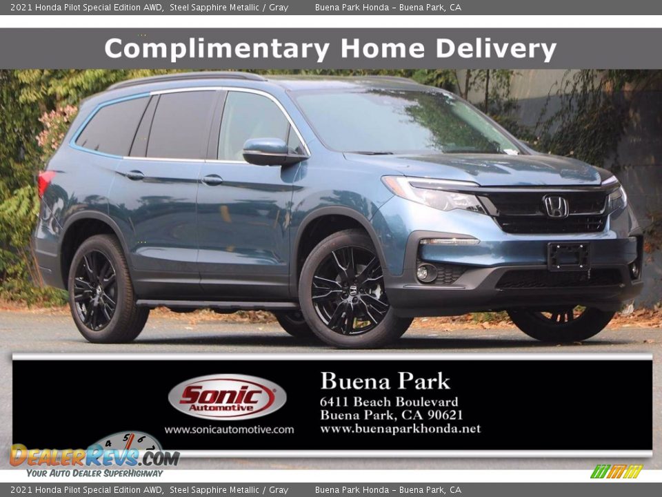 2021 Honda Pilot Special Edition AWD Steel Sapphire Metallic / Gray Photo #1