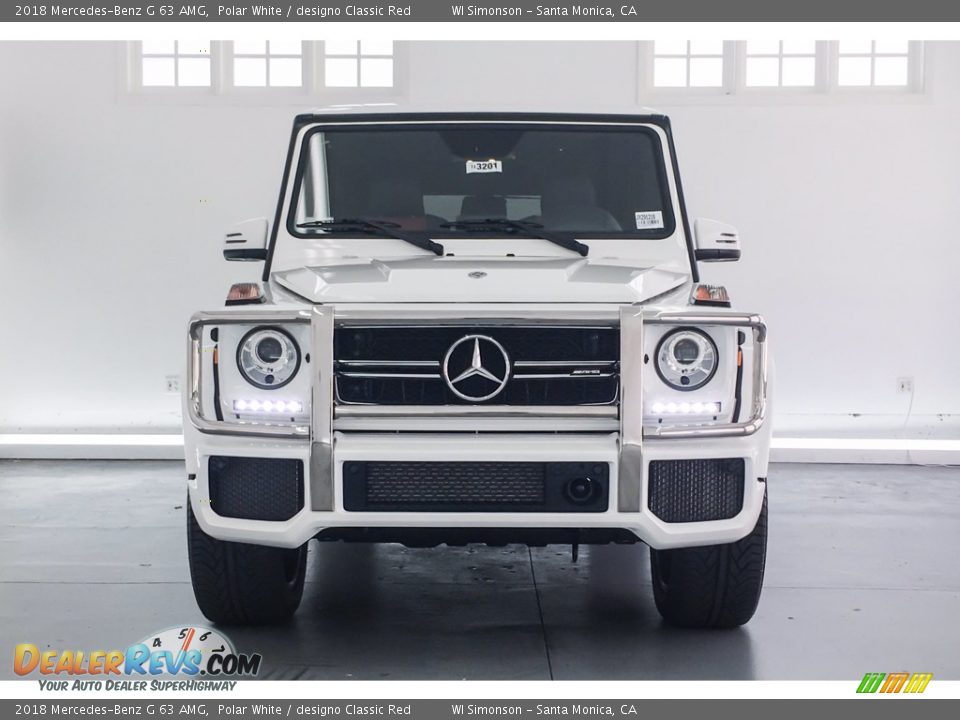 2018 Mercedes-Benz G 63 AMG Polar White / designo Classic Red Photo #2