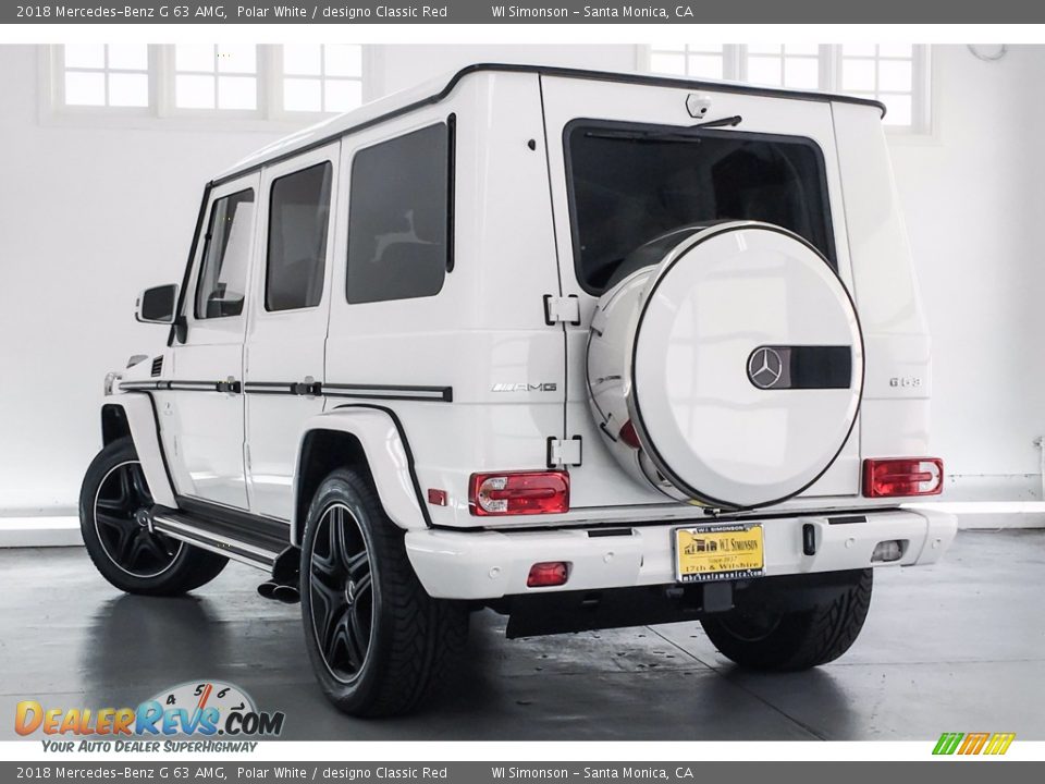 2018 Mercedes-Benz G 63 AMG Polar White / designo Classic Red Photo #10