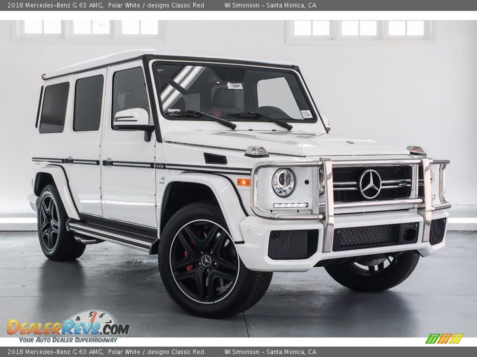 2018 Mercedes-Benz G 63 AMG Polar White / designo Classic Red Photo #12