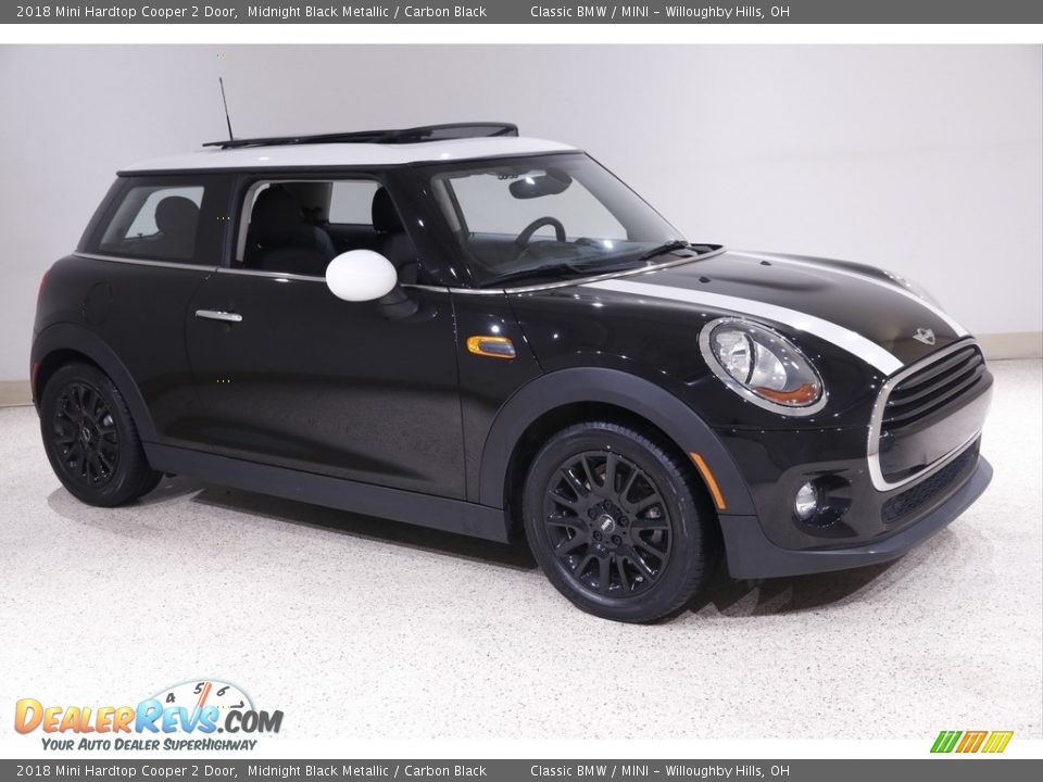 2018 Mini Hardtop Cooper 2 Door Midnight Black Metallic / Carbon Black Photo #1