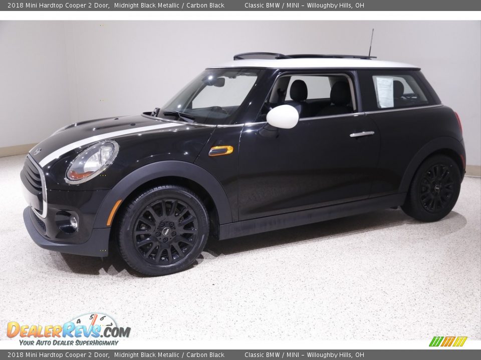 2018 Mini Hardtop Cooper 2 Door Midnight Black Metallic / Carbon Black Photo #3