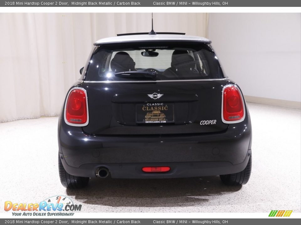 2018 Mini Hardtop Cooper 2 Door Midnight Black Metallic / Carbon Black Photo #17