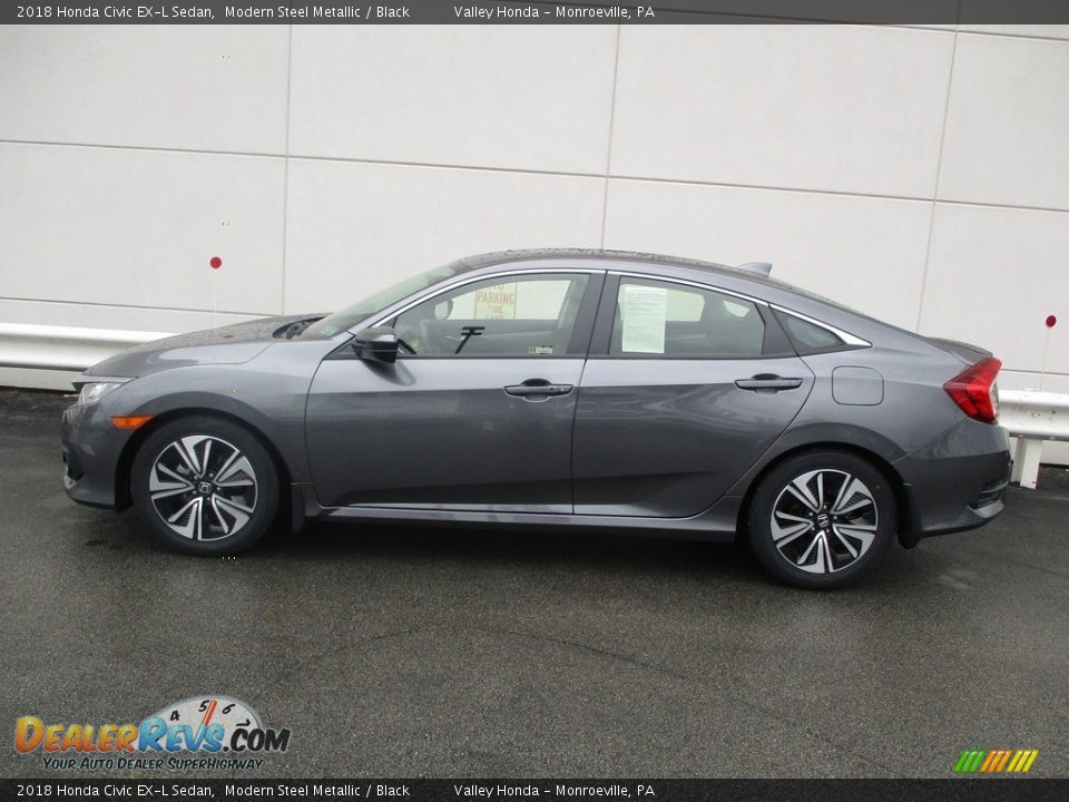 Modern Steel Metallic 2018 Honda Civic EX-L Sedan Photo #2