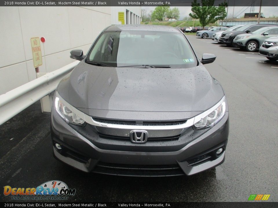 2018 Honda Civic EX-L Sedan Modern Steel Metallic / Black Photo #8