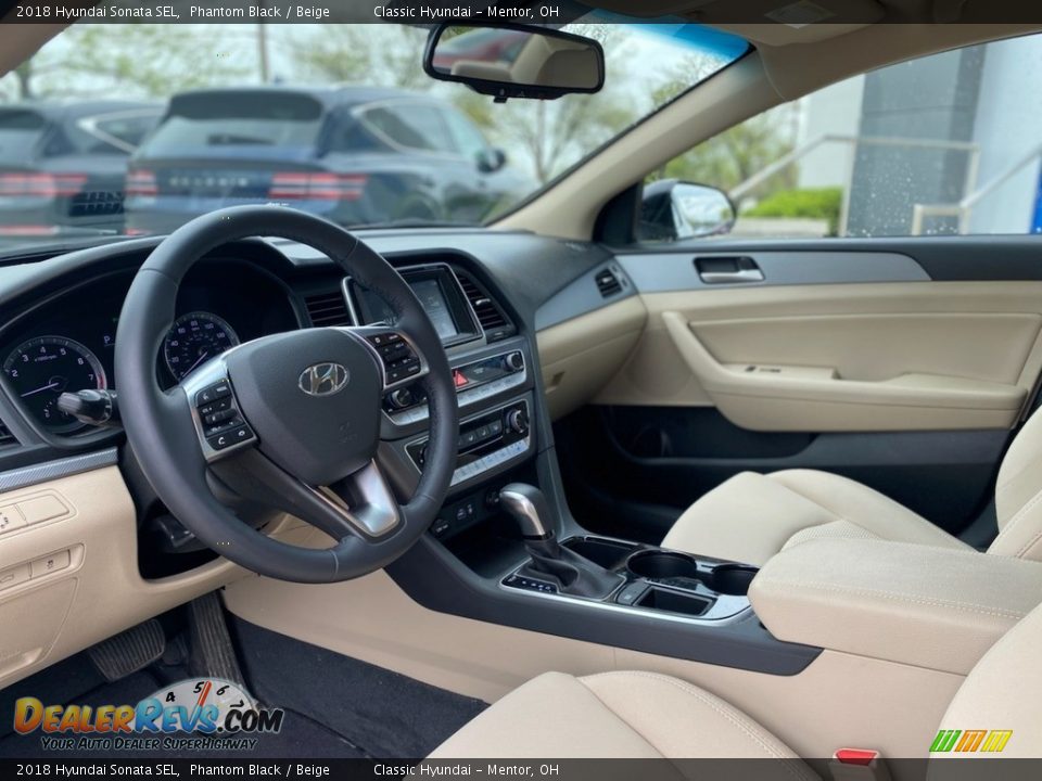 2018 Hyundai Sonata SEL Phantom Black / Beige Photo #3