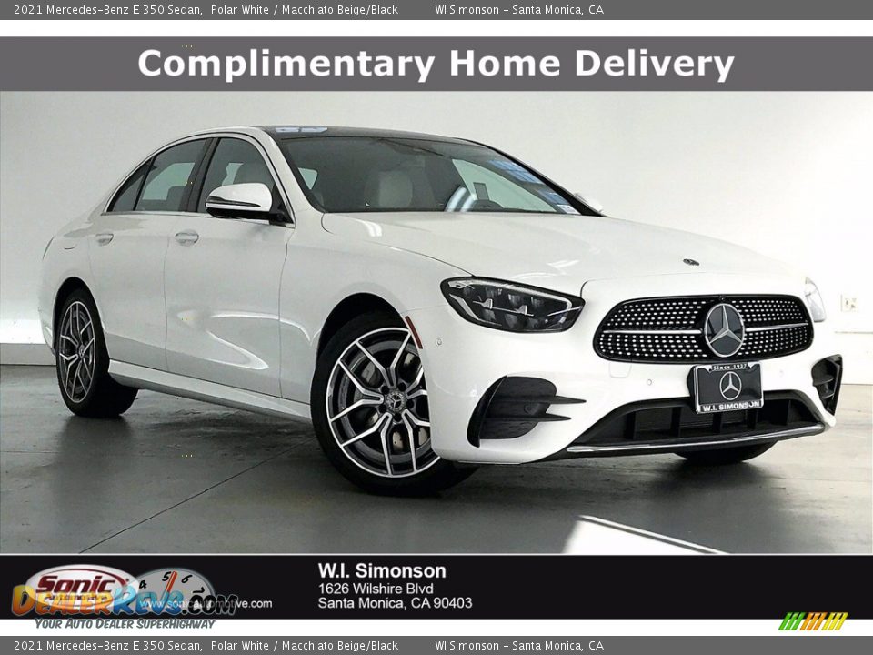 2021 Mercedes-Benz E 350 Sedan Polar White / Macchiato Beige/Black Photo #1