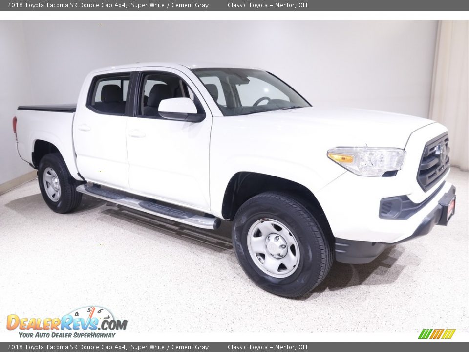 2018 Toyota Tacoma SR Double Cab 4x4 Super White / Cement Gray Photo #1