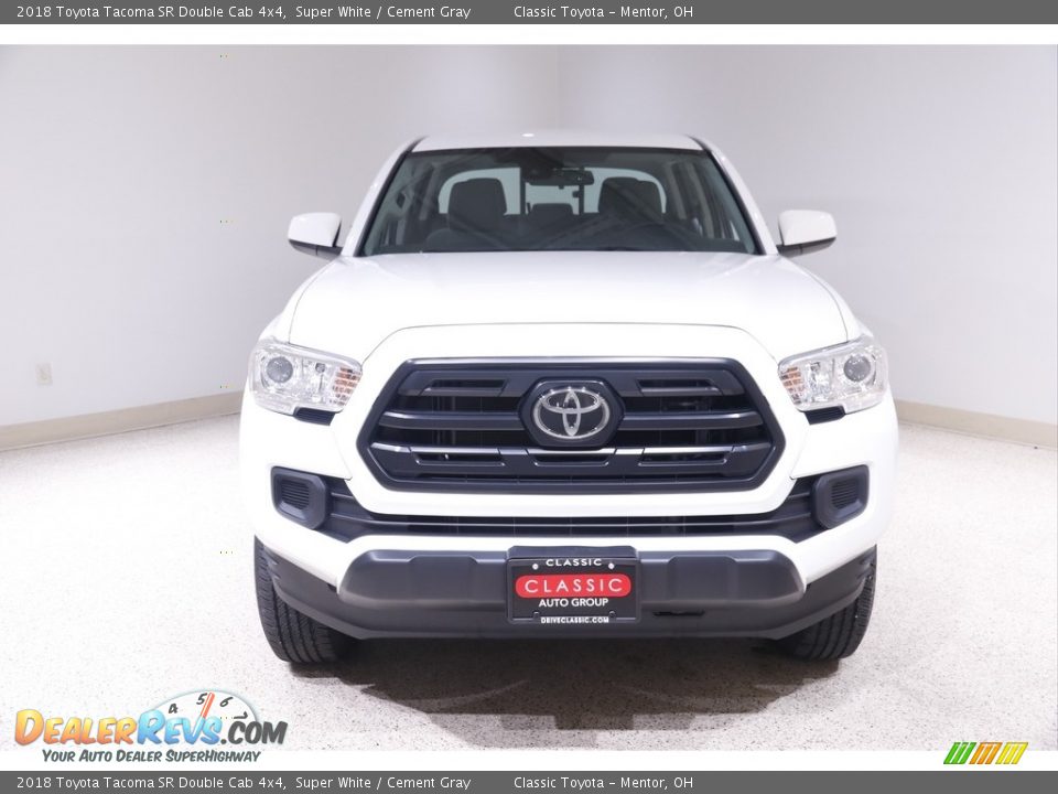 2018 Toyota Tacoma SR Double Cab 4x4 Super White / Cement Gray Photo #2