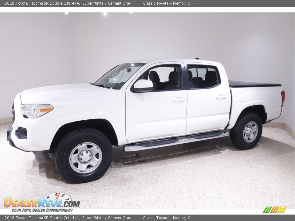 2018 Toyota Tacoma SR Double Cab 4x4 Super White / Cement Gray Photo #3