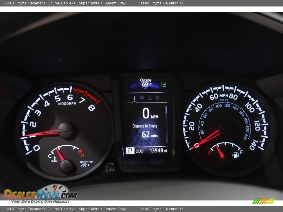 2018 Toyota Tacoma SR Double Cab 4x4 Super White / Cement Gray Photo #8