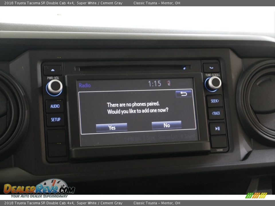 2018 Toyota Tacoma SR Double Cab 4x4 Super White / Cement Gray Photo #10