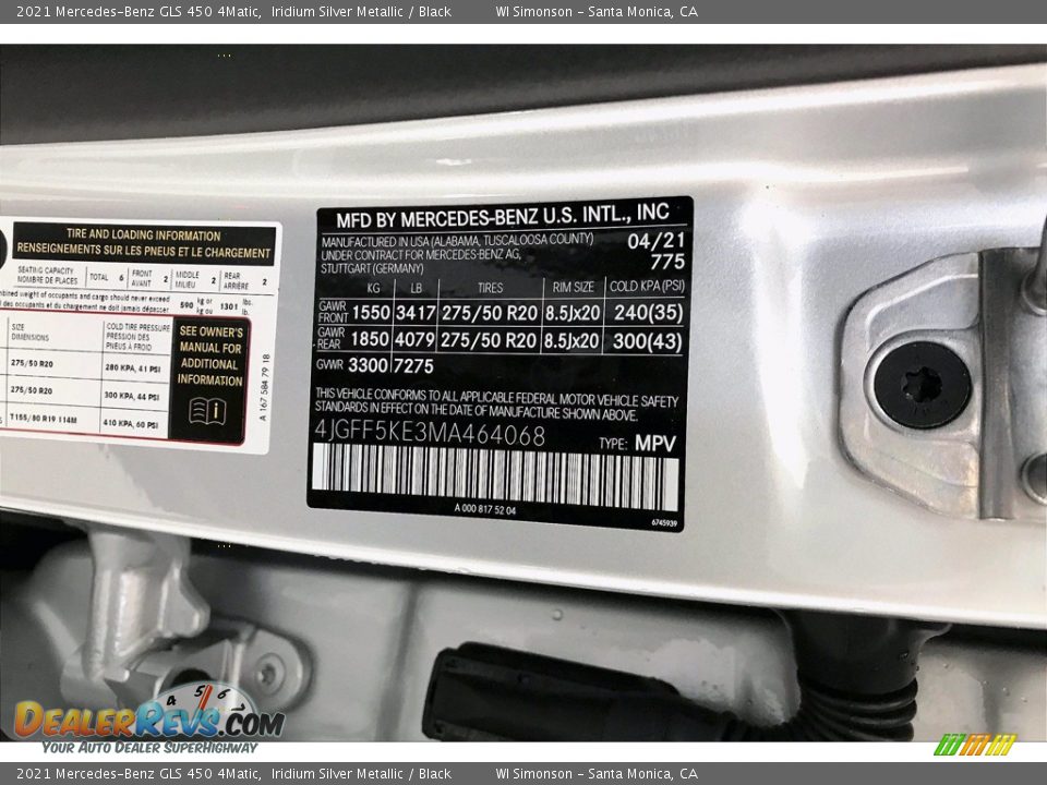 2021 Mercedes-Benz GLS 450 4Matic Iridium Silver Metallic / Black Photo #11