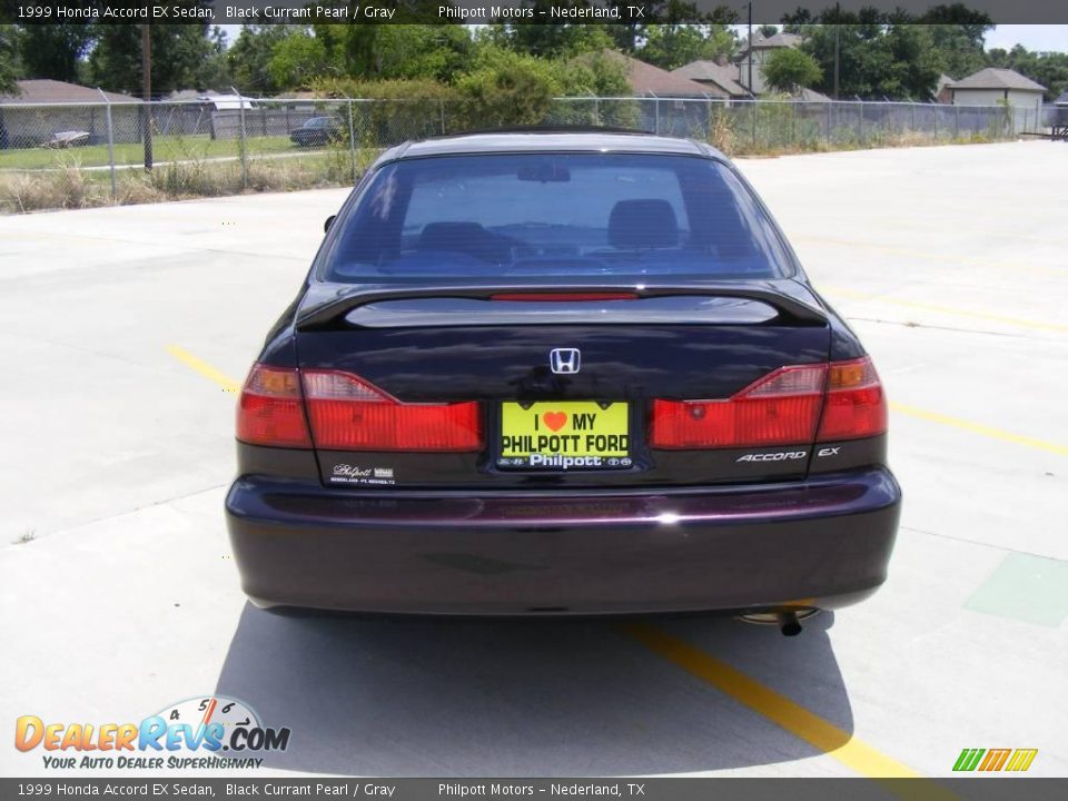 1999 Honda Accord EX Sedan Black Currant Pearl / Gray Photo #4