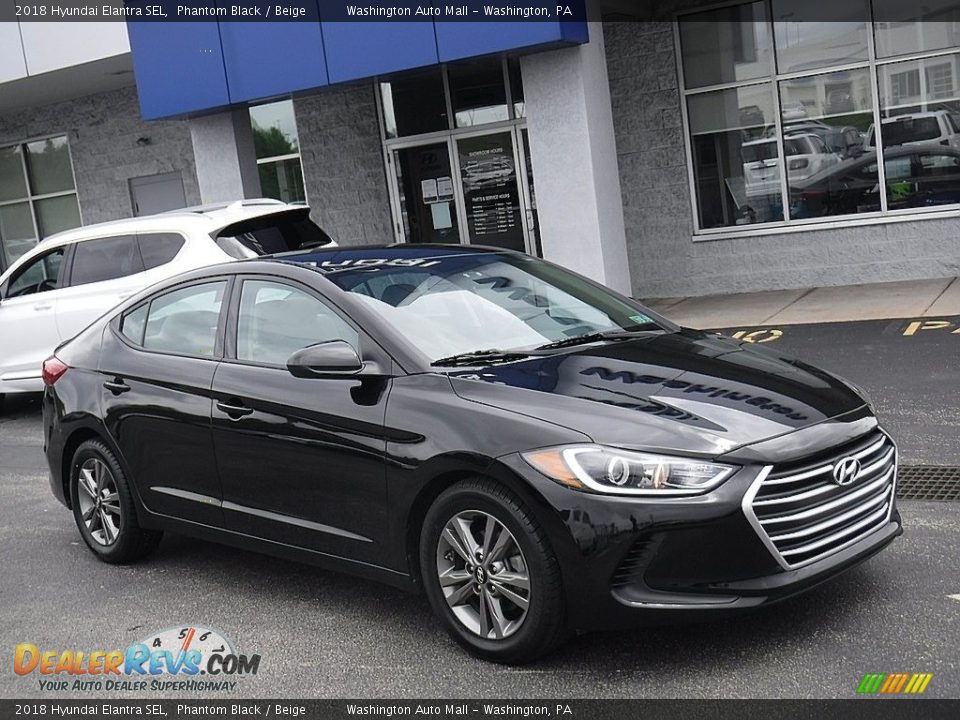 2018 Hyundai Elantra SEL Phantom Black / Beige Photo #1