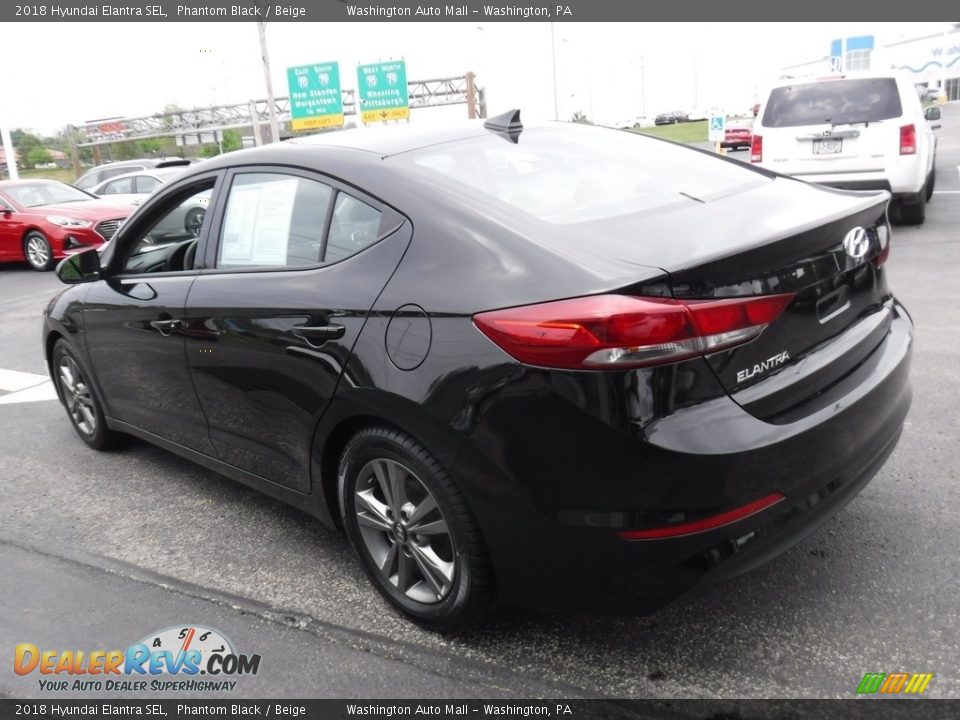 2018 Hyundai Elantra SEL Phantom Black / Beige Photo #7