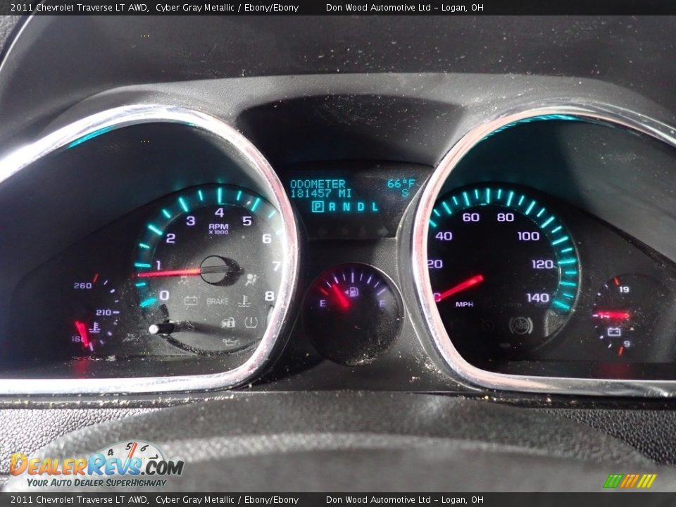 2011 Chevrolet Traverse LT AWD Cyber Gray Metallic / Ebony/Ebony Photo #30