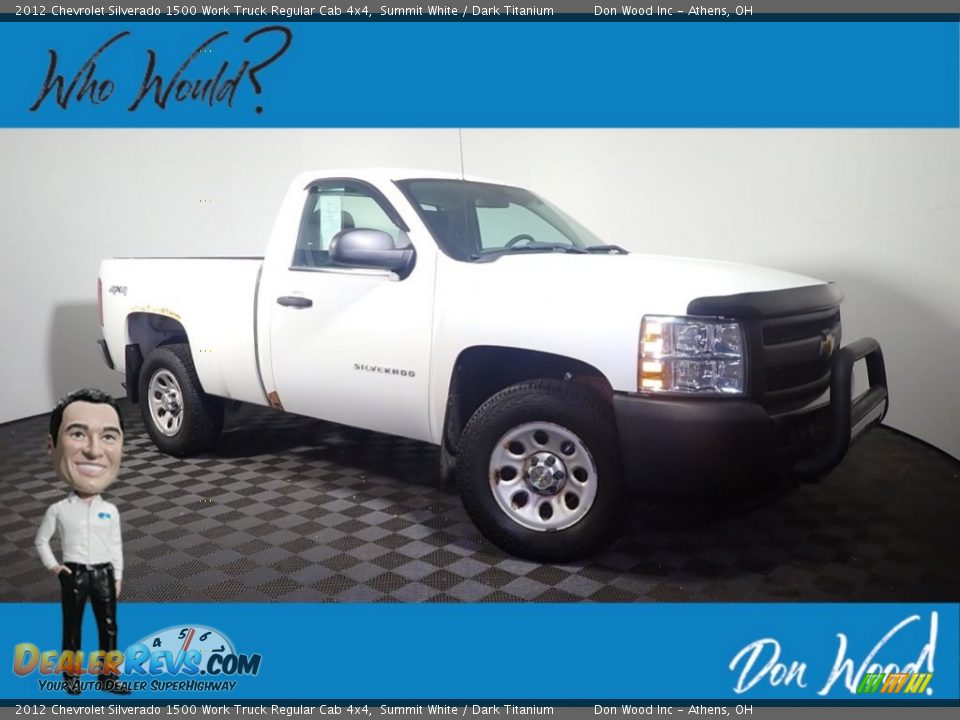 2012 Chevrolet Silverado 1500 Work Truck Regular Cab 4x4 Summit White / Dark Titanium Photo #1