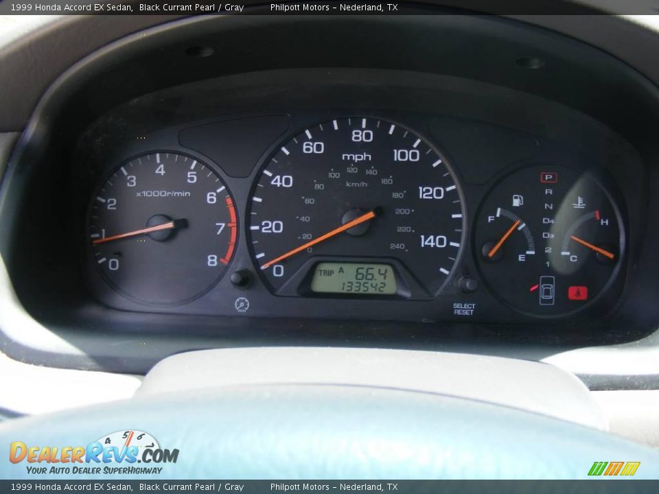 1999 Honda Accord EX Sedan Black Currant Pearl / Gray Photo #36