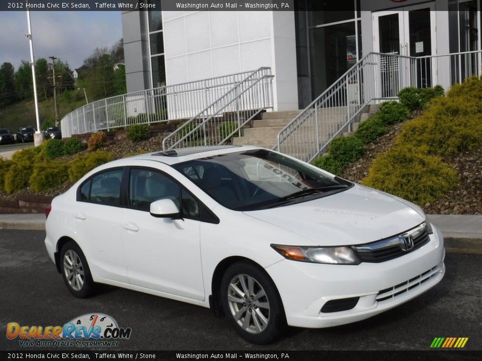 2012 Honda Civic EX Sedan Taffeta White / Stone Photo #1